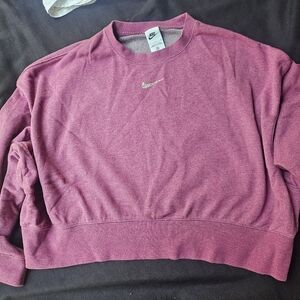 Nike Berry Sweatshirt Center Swoosh Oversized Womens Small